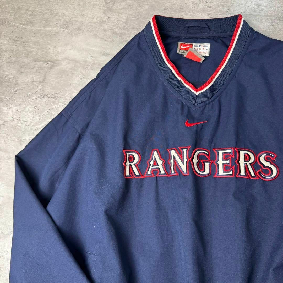 NIKE - NIKE MLB 刺繍 センターロゴ RANGERS ナイロンプル NIKE - NIKE MLB 刺繍 センターロゴ RANGERS ナイロンプル