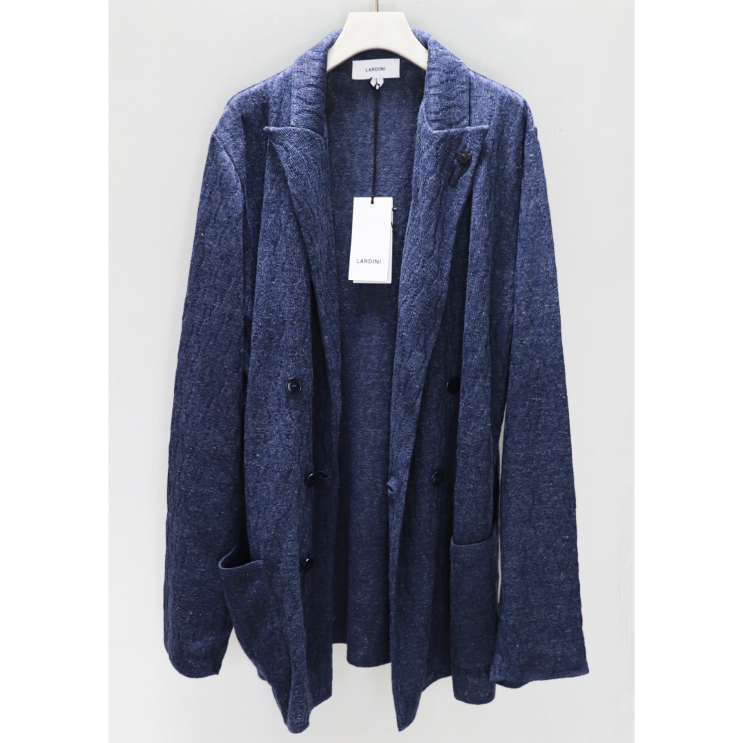 ラルディーニ》新品 イタリア製 春夏 麻100% 6Bニットジャケット ラルディーニ》新品 イタリア製 春夏 麻100% 6Bニットジャケット