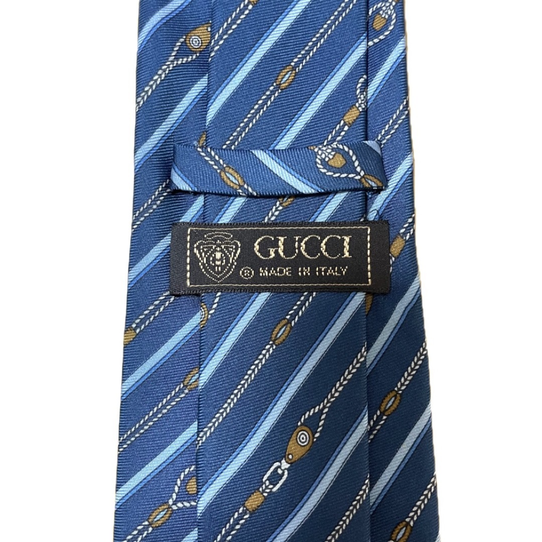 GUCCI - 【新品】GUCCI/グッチ/ネクタイ/ストライプ/GG柄/青 GUCCI - 【新品】GUCCI/グッチ/ネクタイ/ストライプ/GG柄/青