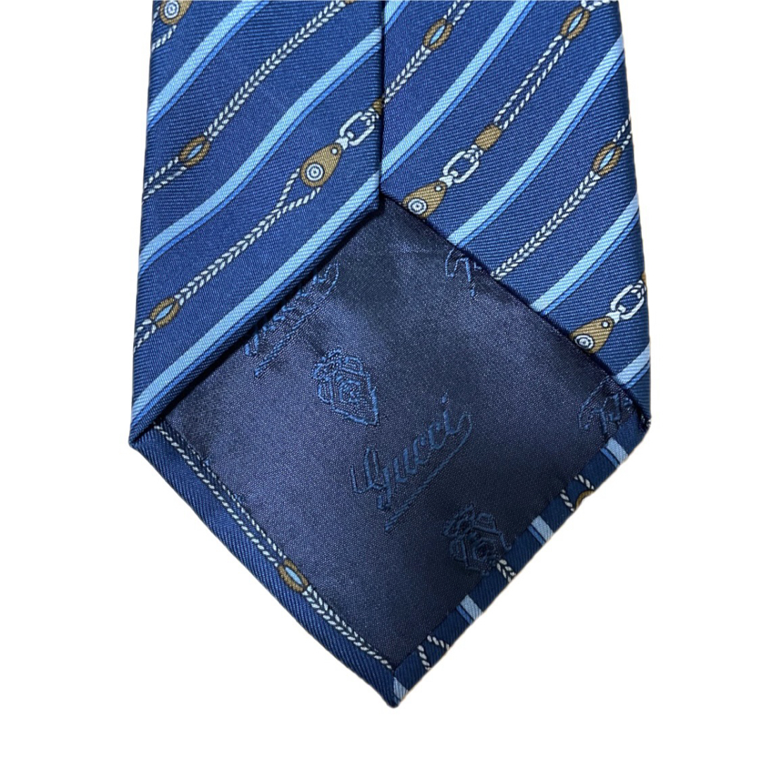 GUCCI - 【新品】GUCCI/グッチ/ネクタイ/ストライプ/GG柄/青 GUCCI - 【新品】GUCCI/グッチ/ネクタイ/ストライプ/GG柄/青