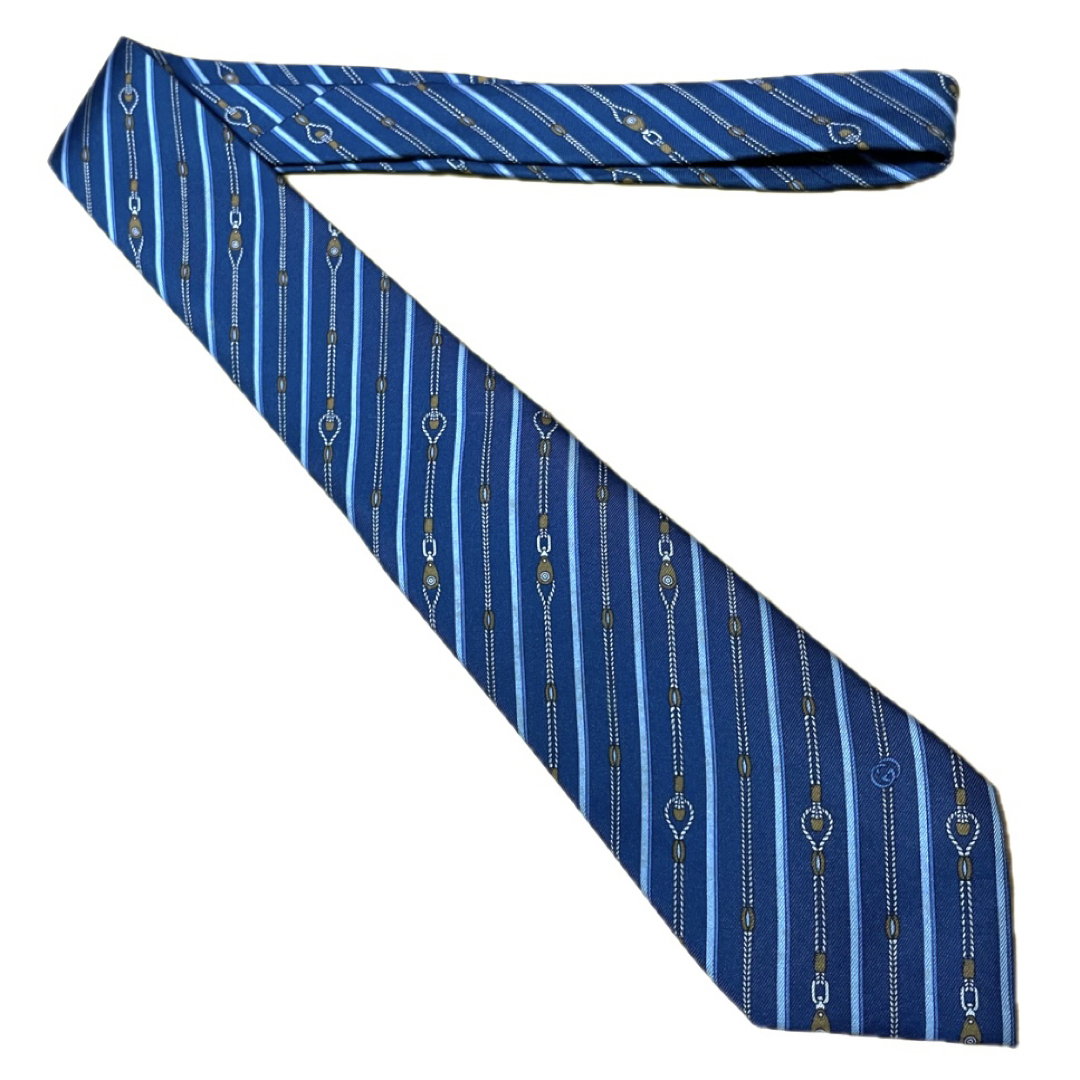 GUCCI - 【新品】GUCCI/グッチ/ネクタイ/ストライプ/GG柄/青 GUCCI - 【新品】GUCCI/グッチ/ネクタイ/ストライプ/GG柄/青