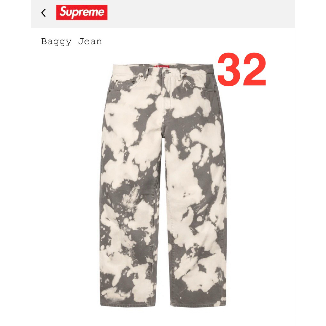 Supreme - Supreme Baggy Jean ブリーチ 32インチの通販 by Supreme - Supreme Baggy Jean ブリーチ 32インチの通販 by