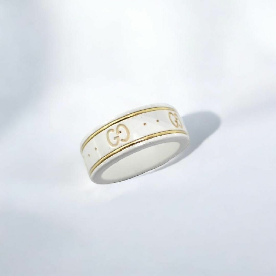 GUCCI - グッチ アイコンリング 750 9号 ジルコニア ホワイト GUCCI - グッチ アイコンリング 750 9号 ジルコニア ホワイト