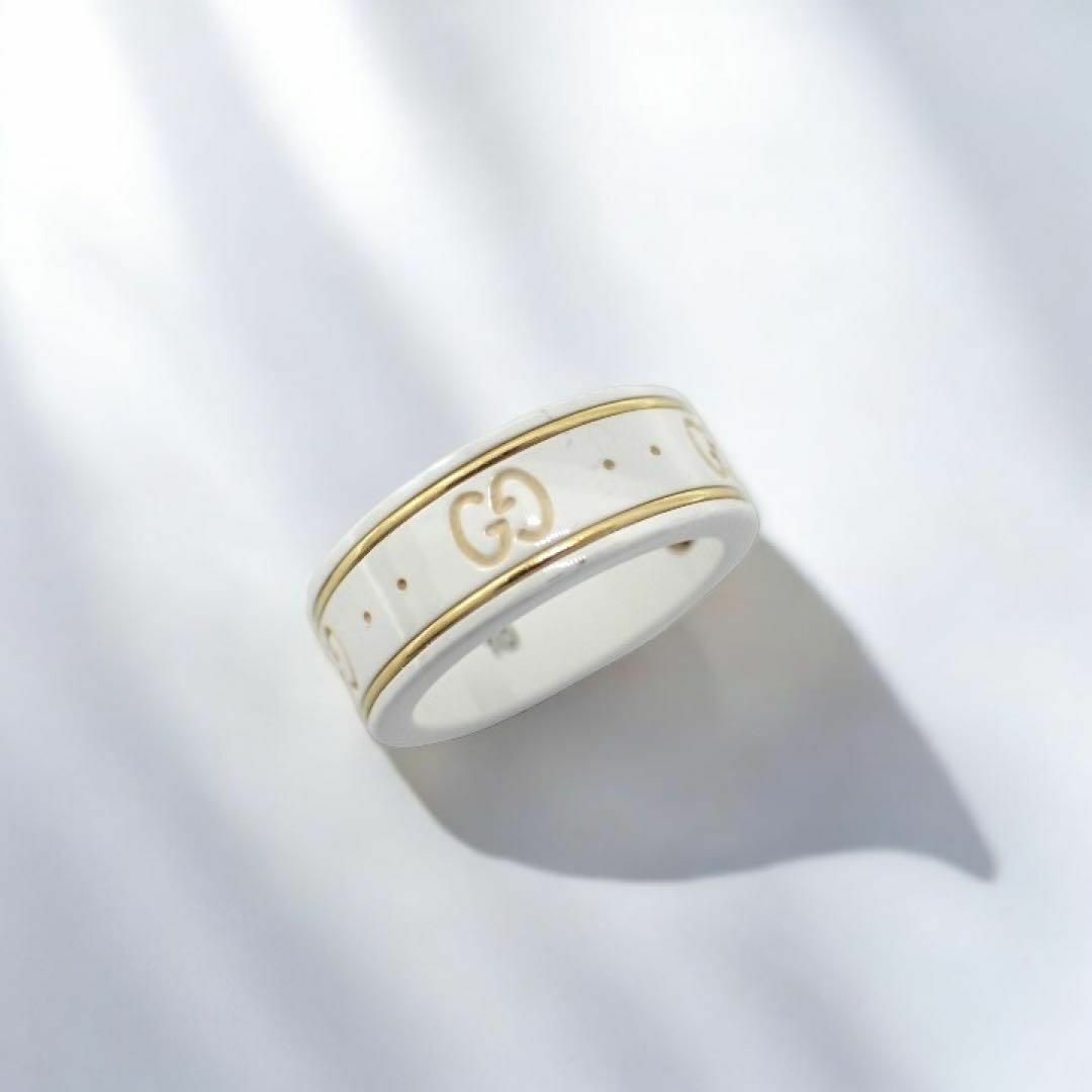 GUCCI - グッチ アイコンリング 750 9号 ジルコニア ホワイト GUCCI - グッチ アイコンリング 750 9号 ジルコニア ホワイト