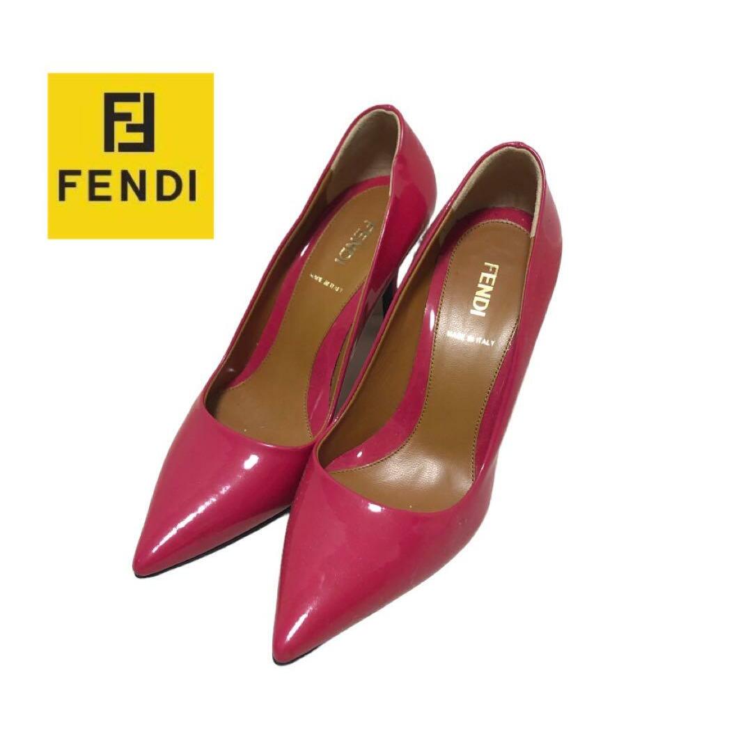 FENDI - フェンディ ◇ FENDI エナメル パンプス 22.5 35ピンク FENDI - フェンディ ◇ FENDI エナメル パンプス 22.5 35ピンク