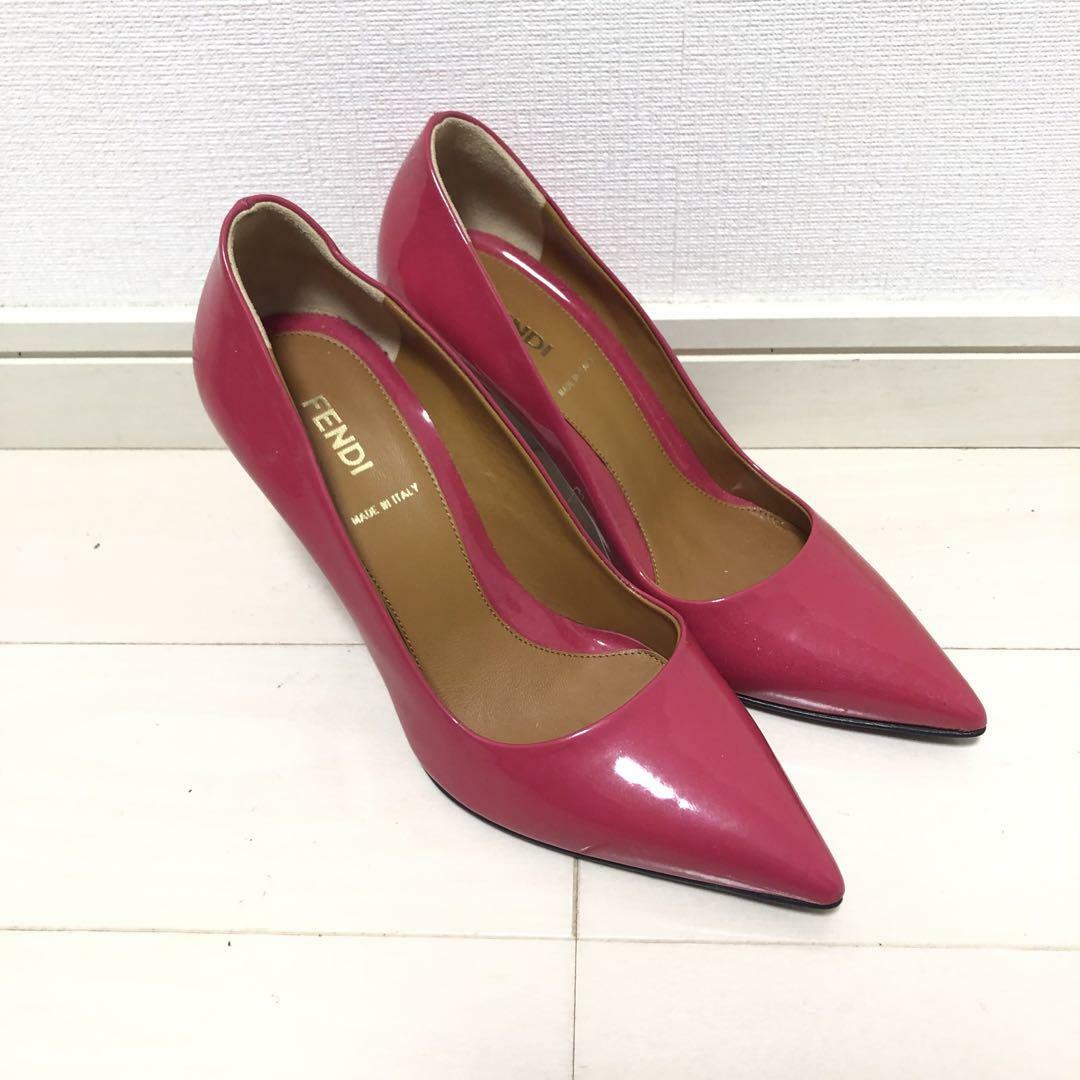 FENDI - フェンディ ◇ FENDI エナメル パンプス 22.5 35ピンク FENDI - フェンディ ◇ FENDI エナメル パンプス 22.5 35ピンク