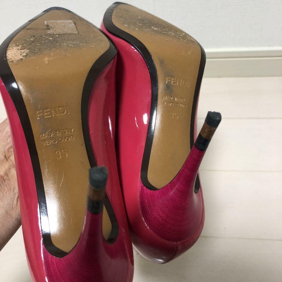 FENDI - フェンディ ◇ FENDI エナメル パンプス 22.5 35ピンク FENDI - フェンディ ◇ FENDI エナメル パンプス 22.5 35ピンク