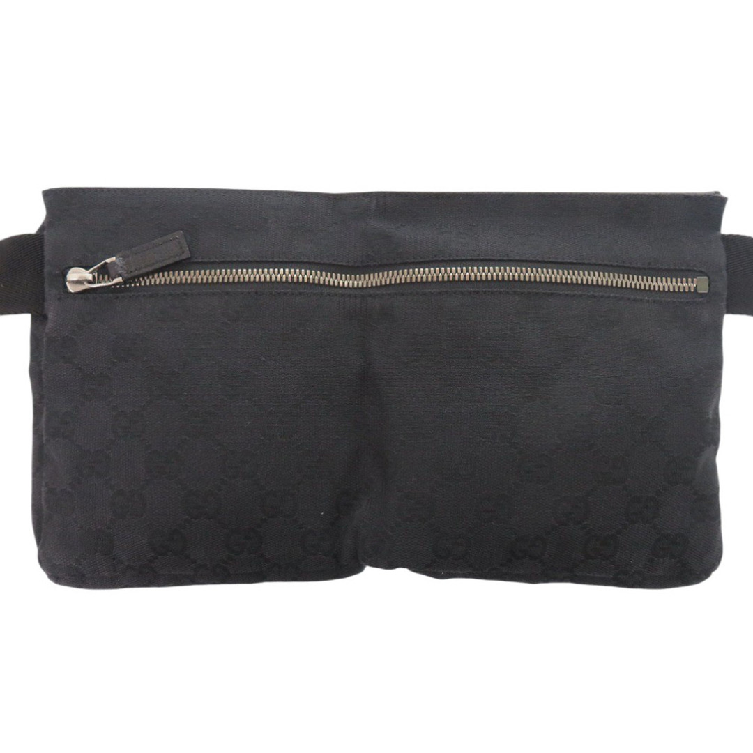 GUCCI - 美品 グッチ 28566 GGキャンバス ブラック ウエスト GUCCI - 美品 グッチ 28566 GGキャンバス ブラック ウエスト