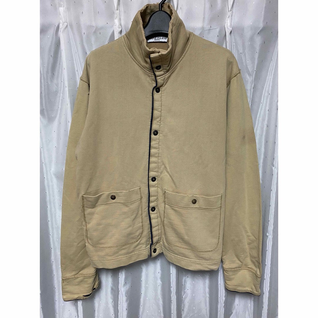 STONE ISLAND - STONE ISLAND 00s ボタンスウェット ベージュの STONE ISLAND - STONE ISLAND 00s ボタンスウェット ベージュの