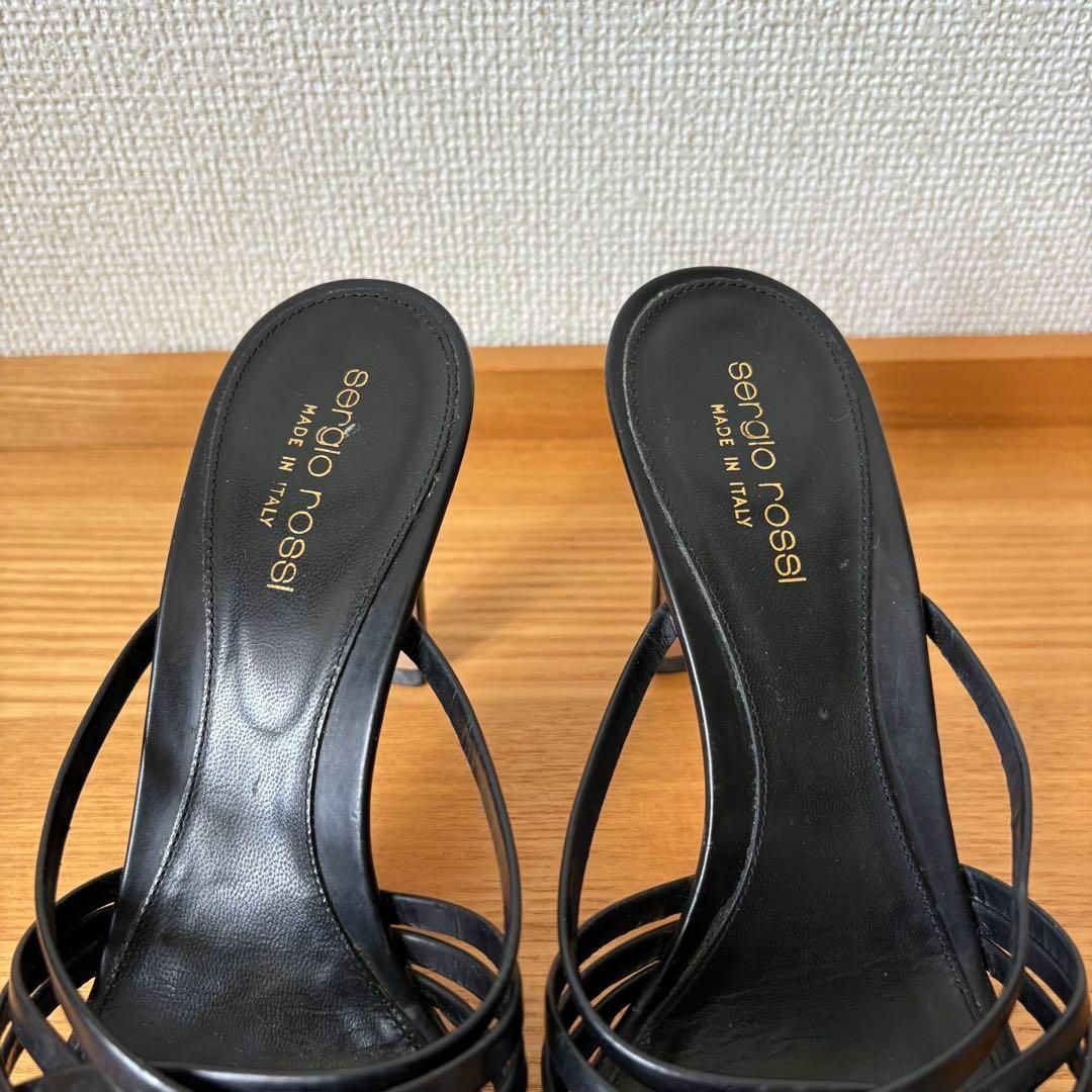 Sergio Rossi - セルジオロッシ 38 24.5cm 黒 ストラップ Sergio Rossi - セルジオロッシ 38 24.5cm 黒 ストラップ