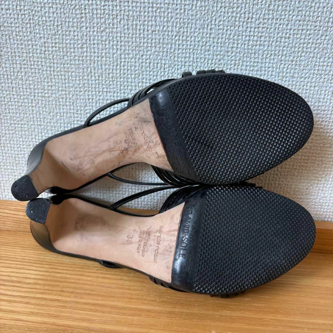 Sergio Rossi - セルジオロッシ 38 24.5cm 黒 ストラップ Sergio Rossi - セルジオロッシ 38 24.5cm 黒 ストラップ
