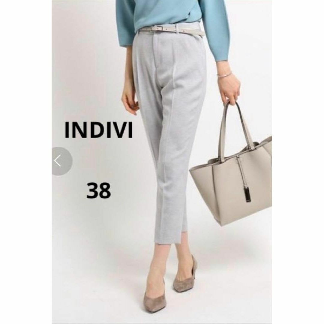 INDIVI - INDIVI 【マシンウォッシュ】リネン風ストレッチ INDIVI - INDIVI 【マシンウォッシュ】リネン風ストレッチ