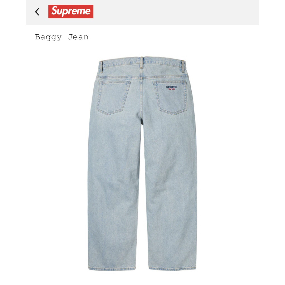 Supreme - Supreme Baggy Jean ライトウォッシュドインディゴ 32 Supreme - Supreme Baggy Jean ライトウォッシュドインディゴ 32