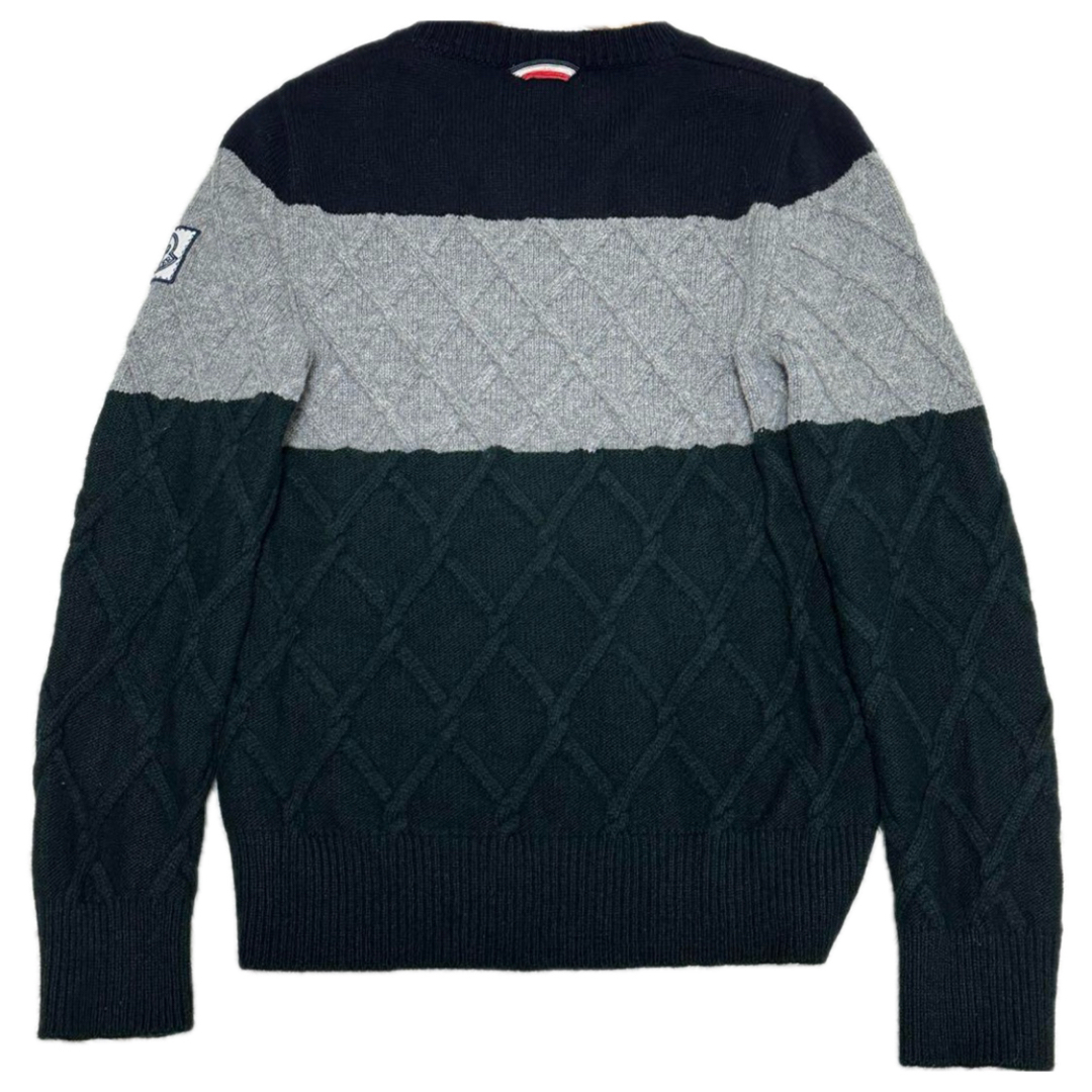 MONCLER - レア モンクレール ガムブルー ニット バイカラー M MONCLER - レア モンクレール ガムブルー ニット バイカラー M