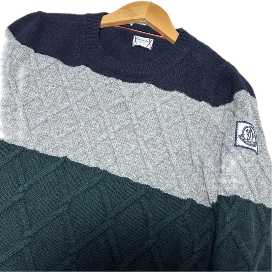 MONCLER - レア モンクレール ガムブルー ニット バイカラー M MONCLER - レア モンクレール ガムブルー ニット バイカラー M