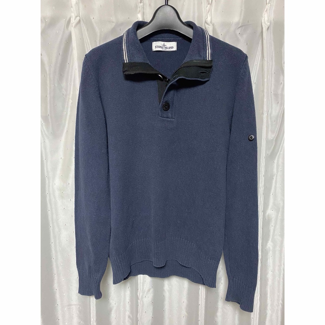 STONE ISLAND - STONE ISLAND 13ss ハーフジップニット ネイビー STONE ISLAND - STONE ISLAND 13ss ハーフジップニット ネイビー
