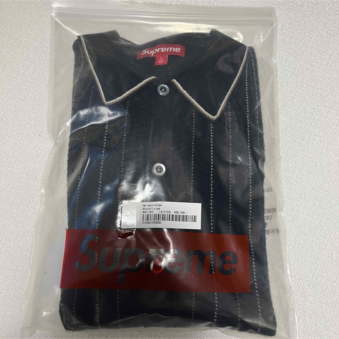 Supreme - Supreme Herringbone Cardigan Black Lの通販 by R Supreme - Supreme Herringbone Cardigan Black Lの通販 by R
