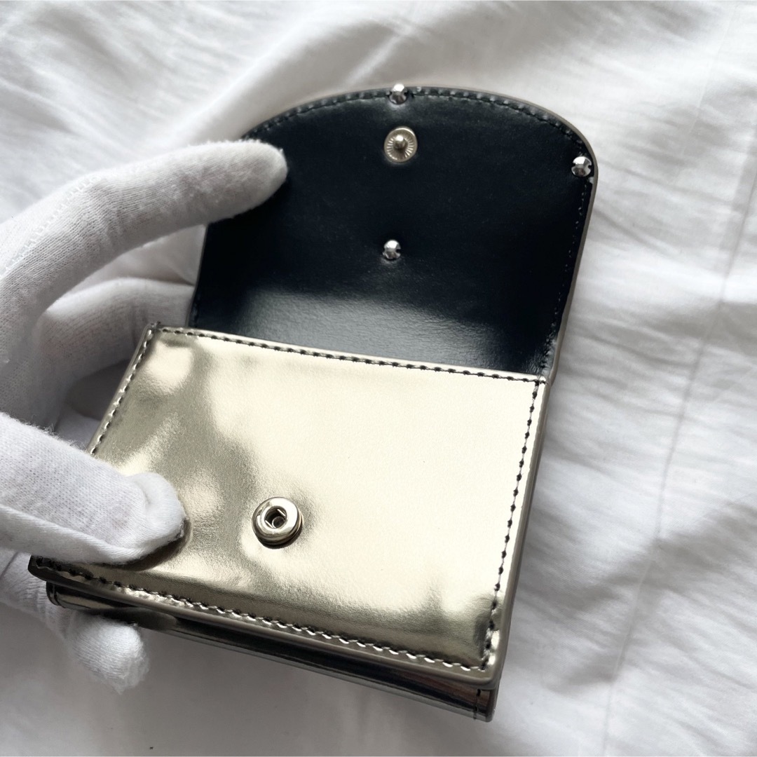 DIESEL - DIESEL 1dr Tri Fold Coin Xs Ii ゴールド レザーの DIESEL - DIESEL 1dr Tri Fold Coin Xs Ii ゴールド レザーの