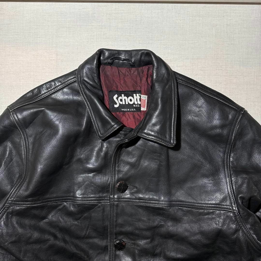 schott - 90S USA製 SCHOTT ショット 523 本革 レザー カー schott - 90S USA製 SCHOTT ショット 523 本革 レザー カー