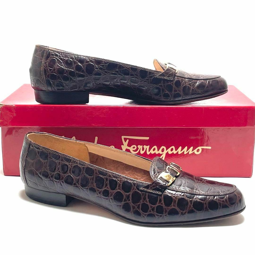 Salvatore Ferragamo - フェラガモ ヴァラ金具 クロコ型押し Salvatore Ferragamo - フェラガモ ヴァラ金具 クロコ型押し