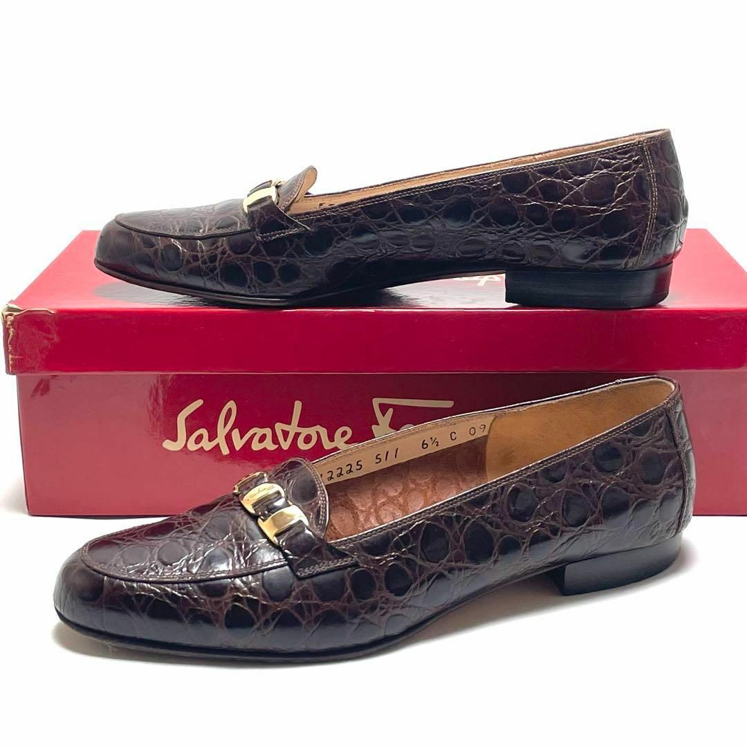 Salvatore Ferragamo - フェラガモ ヴァラ金具 クロコ型押し Salvatore Ferragamo - フェラガモ ヴァラ金具 クロコ型押し