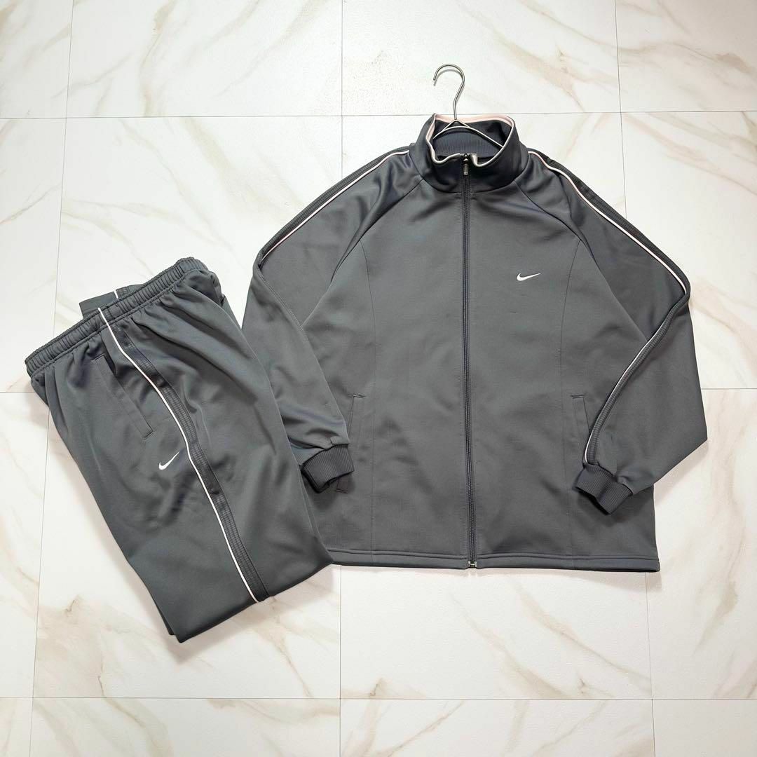 NIKE - NIKEジャージ上下セットアップ y2k グレー ピンク 刺繍 NIKE - NIKEジャージ上下セットアップ y2k グレー ピンク 刺繍