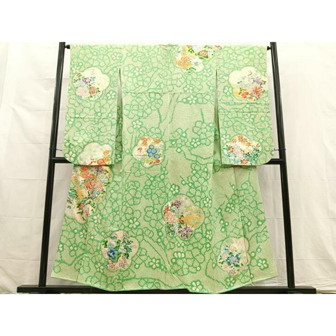 平和屋着物□豪華振袖 絞り 駒刺繍 花尽くし 金彩 正絹 逸品 平和屋着物□豪華振袖 絞り 駒刺繍 花尽くし 金彩 正絹 逸品