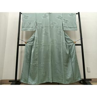 平和屋着物■上質な色無地　流水地紋　水色　正絹　逸品　BAAQ8726ow(着物)