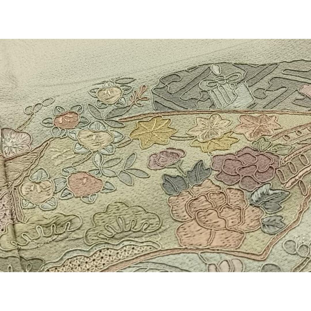 平和屋着物□訪問着 スワトウ刺繍 流水枝花文 正絹 逸品 平和屋着物□訪問着 スワトウ刺繍 流水枝花文 正絹 逸品