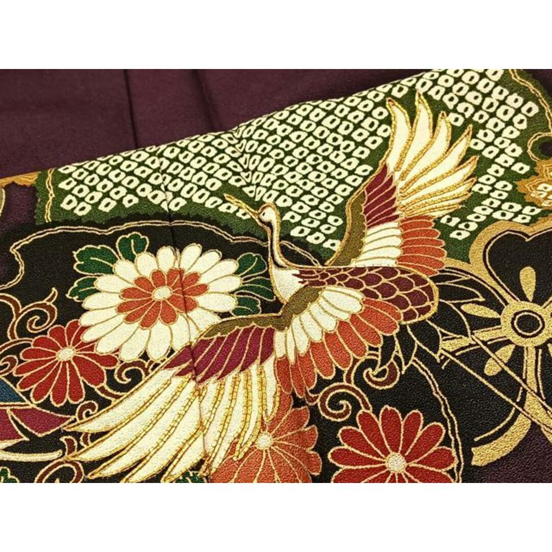 平和屋着物□豪華振袖 駒刺繍 雪輪飛鶴花文 金彩 正絹 逸品 平和屋着物□豪華振袖 駒刺繍 雪輪飛鶴花文 金彩 正絹 逸品