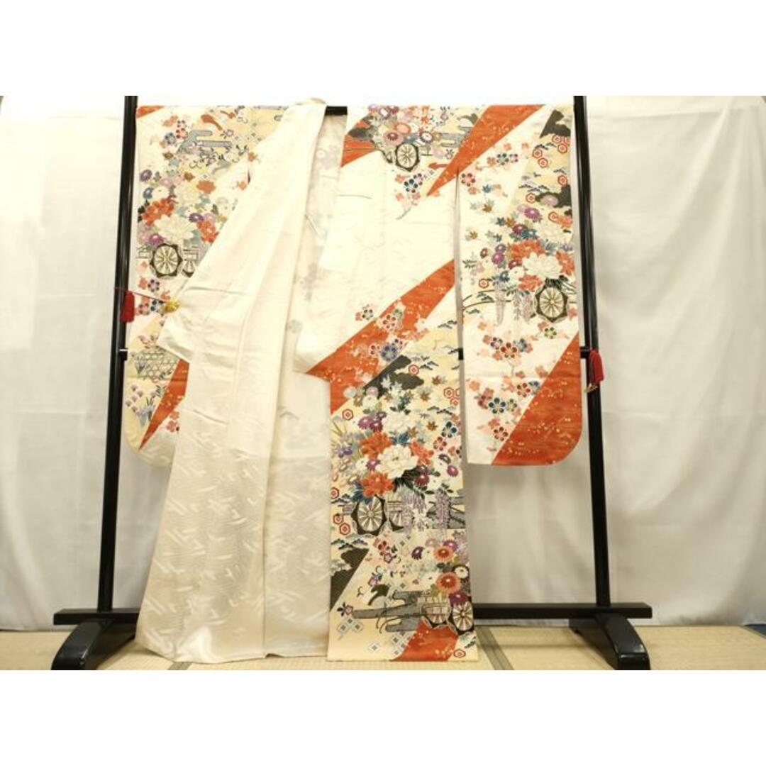平和屋着物□豪華振袖 駒刺繍 花車文 金彩 正絹 逸品 AAAR7535fy 平和屋着物□豪華振袖 駒刺繍 花車文 金彩 正絹 逸品 AAAR7535fy