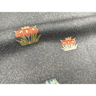 平和屋着物■上質な小紋　杜若文　たたき染め　正絹　逸品　BAAO9070yc
