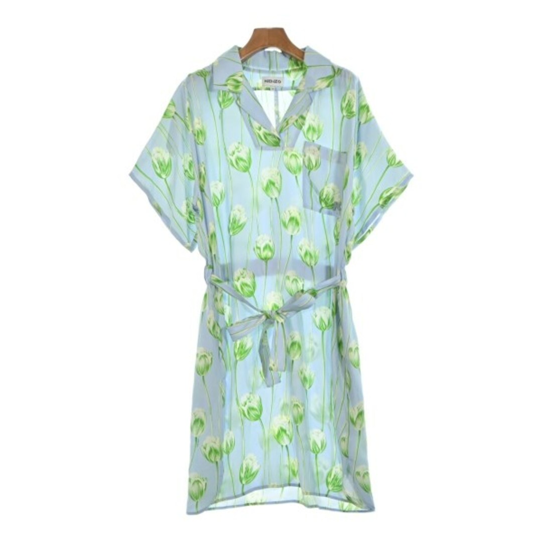 KENZO - KENZO ケンゾー ワンピース 36(XS位) 水色x緑x白系(総柄 KENZO - KENZO ケンゾー ワンピース 36(XS位) 水色x緑x白系(総柄