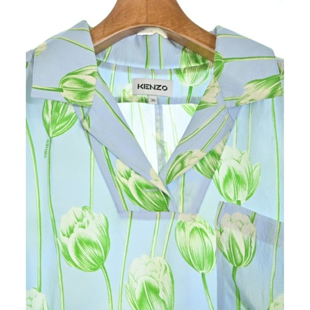 KENZO - KENZO ケンゾー ワンピース 36(XS位) 水色x緑x白系(総柄 KENZO - KENZO ケンゾー ワンピース 36(XS位) 水色x緑x白系(総柄