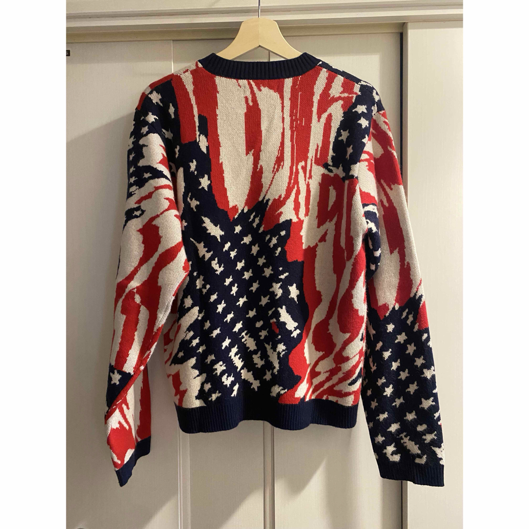 SUNSEA - MASU 23AW MARBLE FLAG ニット セーター レッド 48 Lの SUNSEA - MASU 23AW MARBLE FLAG ニット セーター レッド 48 Lの