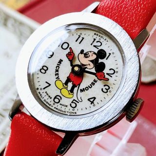 Disney - 【W233-5】動作品ディズニー ミッキーマウス 手巻き Disney - 【W233-5】動作品ディズニー ミッキーマウス 手巻き
