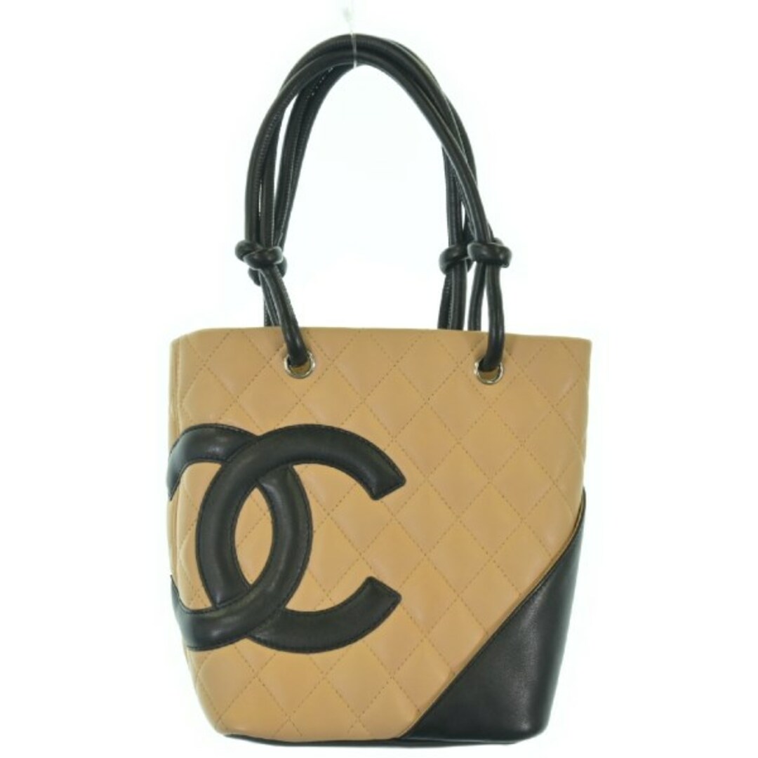 CHANEL - CHANEL シャネル トートバッグ - ベージュx黒 【古着 CHANEL - CHANEL シャネル トートバッグ - ベージュx黒 【古着