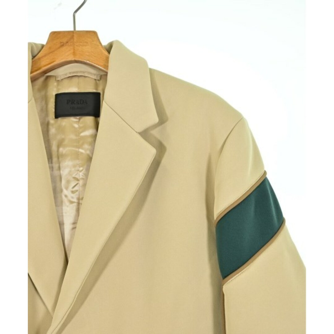 PRADA - PRADA プラダ チェスターコート 48(L位) ベージュx緑 PRADA - PRADA プラダ チェスターコート 48(L位) ベージュx緑