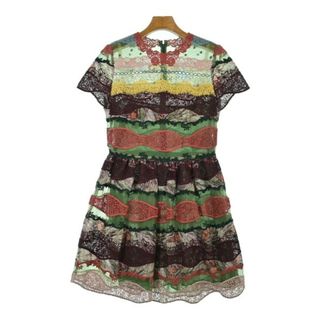VALENTINO - VALENTINO ワンピース 42(M位) 緑xエンジx黄等(総柄 VALENTINO - VALENTINO ワンピース 42(M位) 緑xエンジx黄等(総柄