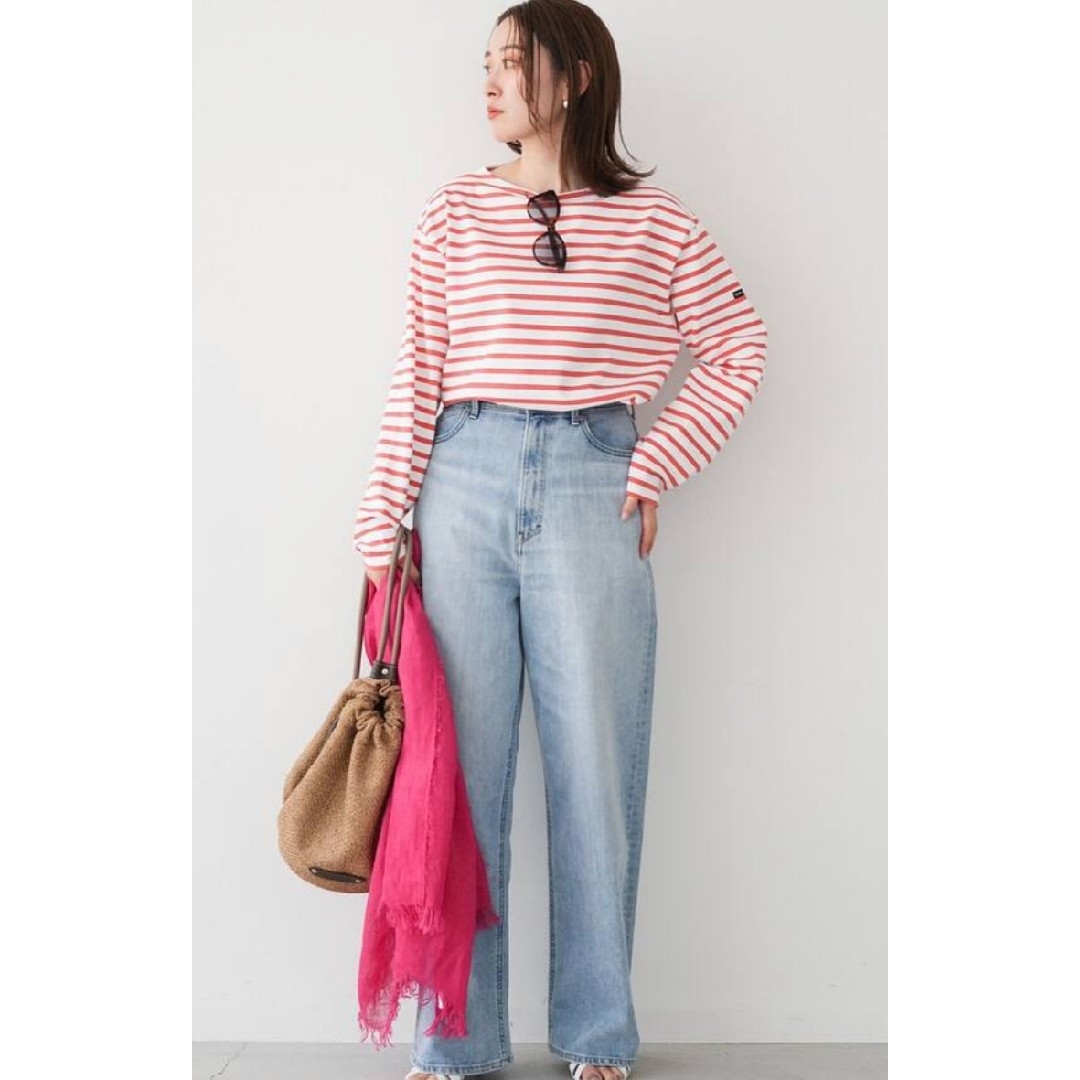 SAINT JAMES - 良品 ウェッソン コーラルピンク×ホワイト T4 SAINT JAMES - 良品 ウェッソン コーラルピンク×ホワイト T4