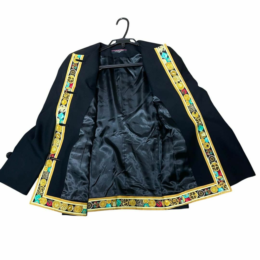 LEONARD - 美品 LEONARD レオナール ジャケット ノーカラー LEONARD - 美品 LEONARD レオナール ジャケット ノーカラー