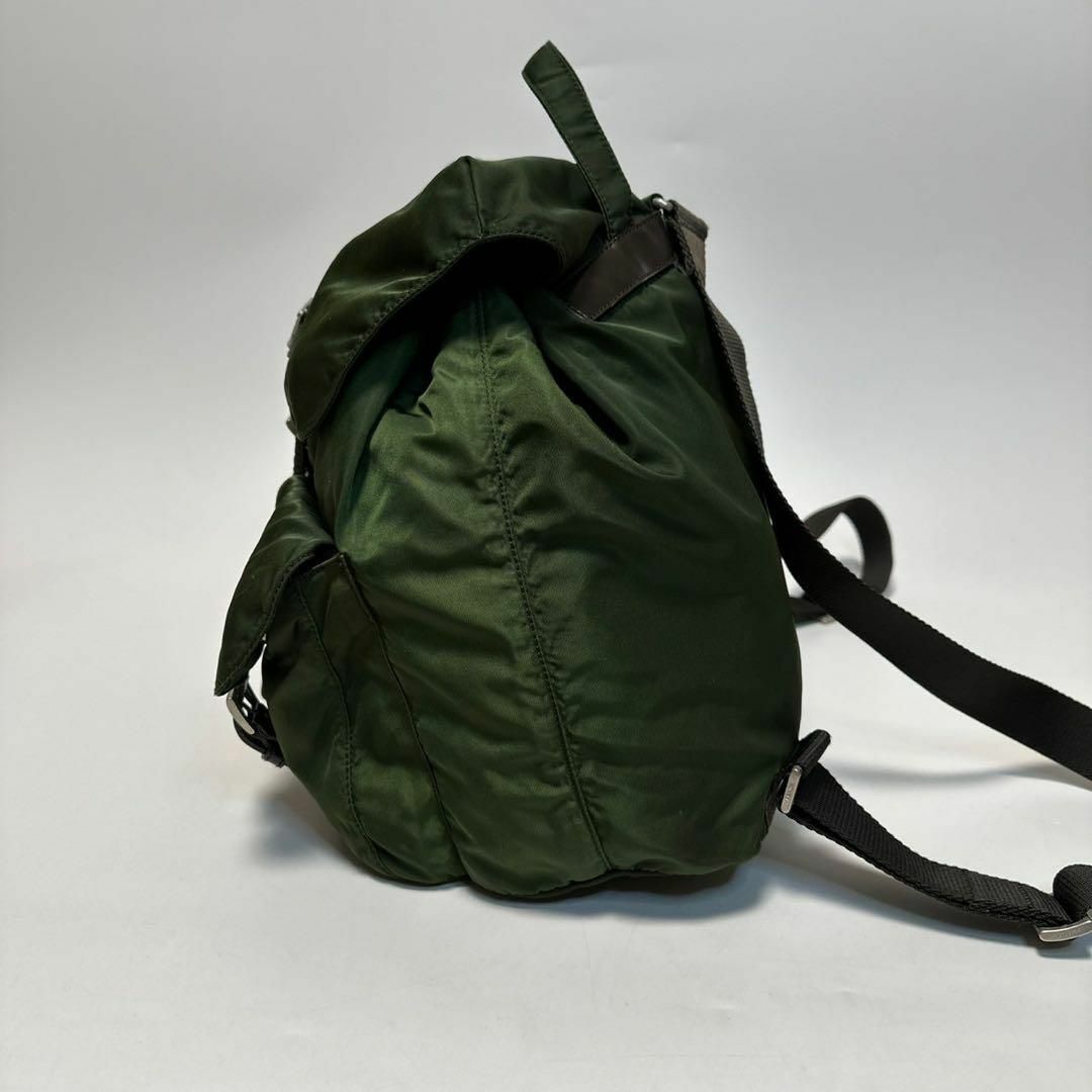 PRADA - m56【美品】プラダ 三角ロゴ ナイロン レザー 巾着 PRADA - m56【美品】プラダ 三角ロゴ ナイロン レザー 巾着