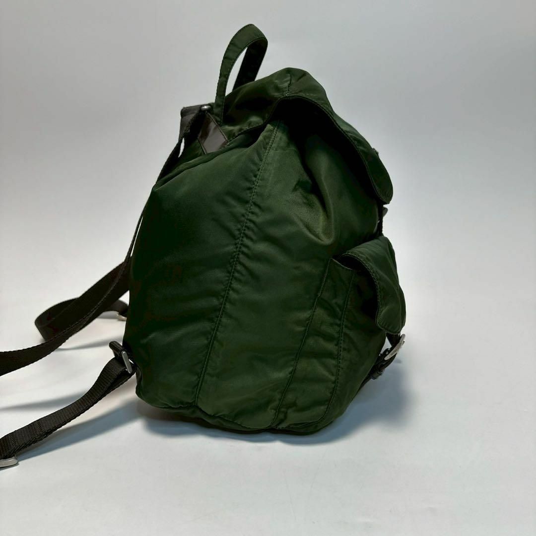 PRADA - m56【美品】プラダ 三角ロゴ ナイロン レザー 巾着 PRADA - m56【美品】プラダ 三角ロゴ ナイロン レザー 巾着