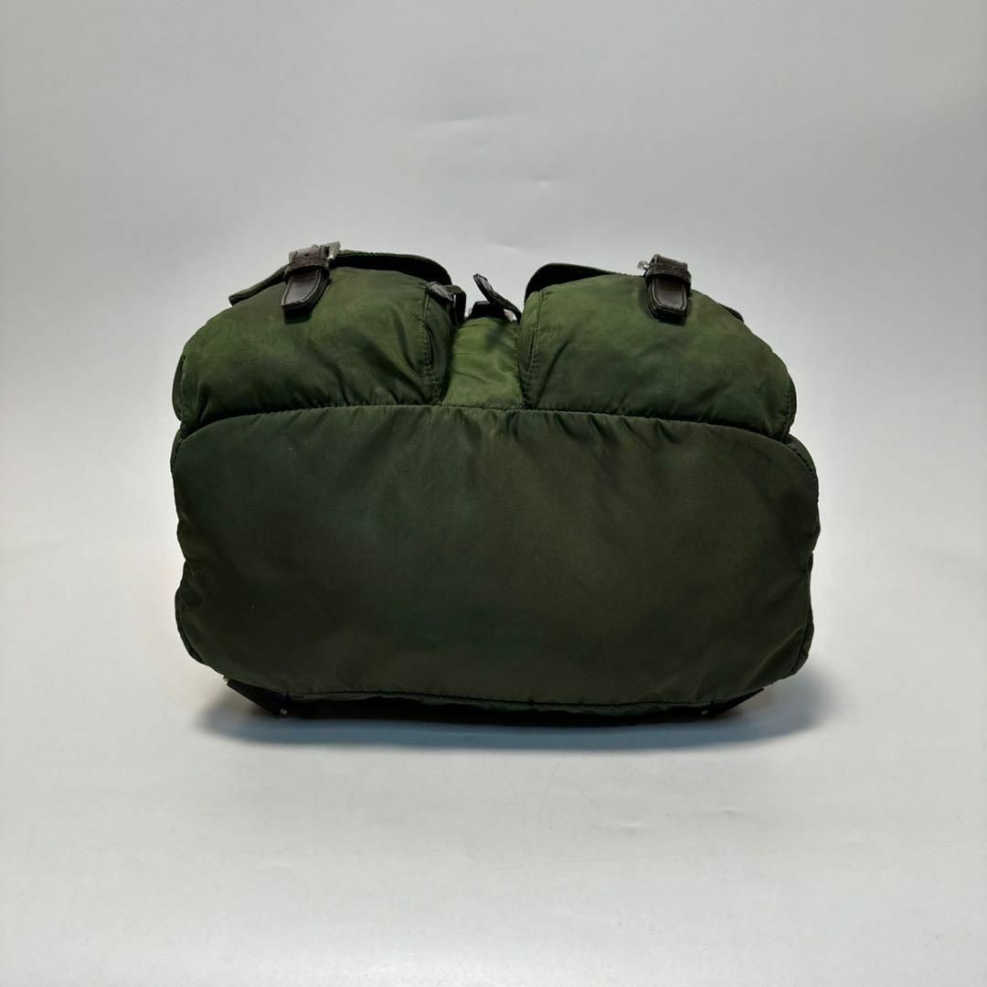 PRADA - m56【美品】プラダ 三角ロゴ ナイロン レザー 巾着 PRADA - m56【美品】プラダ 三角ロゴ ナイロン レザー 巾着