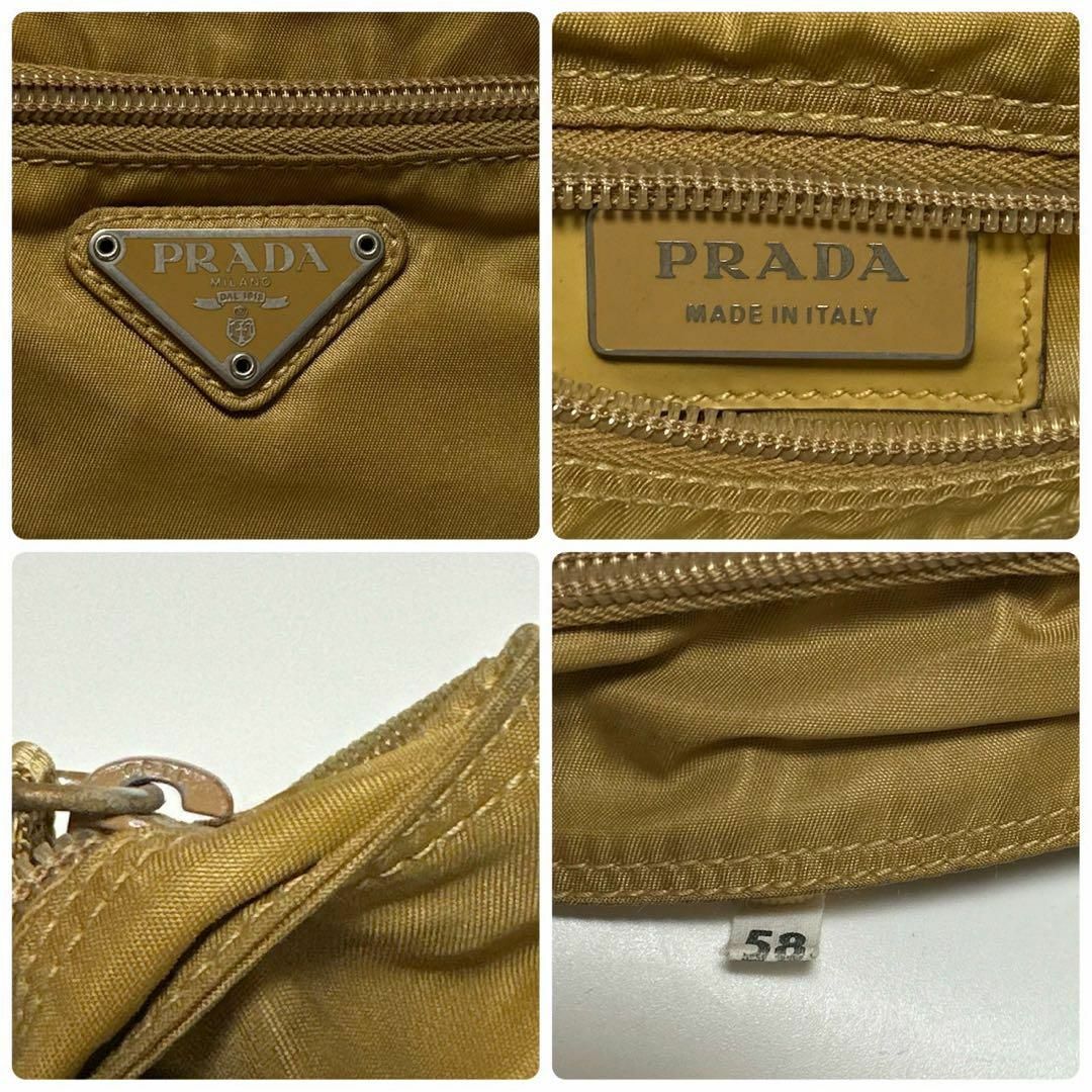 PRADA - m58【美品】プラダ 三角ロゴ ナイロン ベージュ PRADA - m58【美品】プラダ 三角ロゴ ナイロン ベージュ