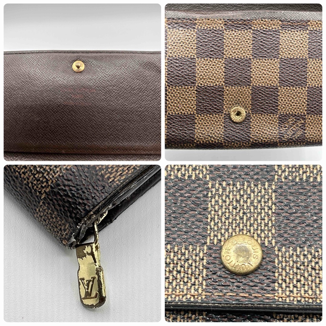 LOUIS VUITTON - ルイヴィトン ダミエ トレゾール 2つ折り財布 L LOUIS VUITTON - ルイヴィトン ダミエ トレゾール 2つ折り財布 L