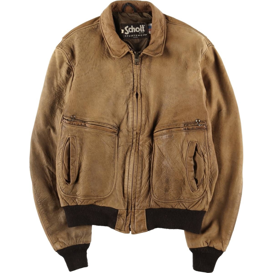 schott - 古着 ~90年代 ショット SCHOTT レザーブルゾンタイプ schott - 古着 ~90年代 ショット SCHOTT レザーブルゾンタイプ