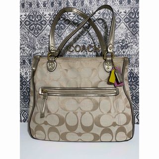 コーチ(COACH)の【良品】COACH コーチ 22447 シグネチャー ハンドバッグ トートバッグ(トートバッグ)