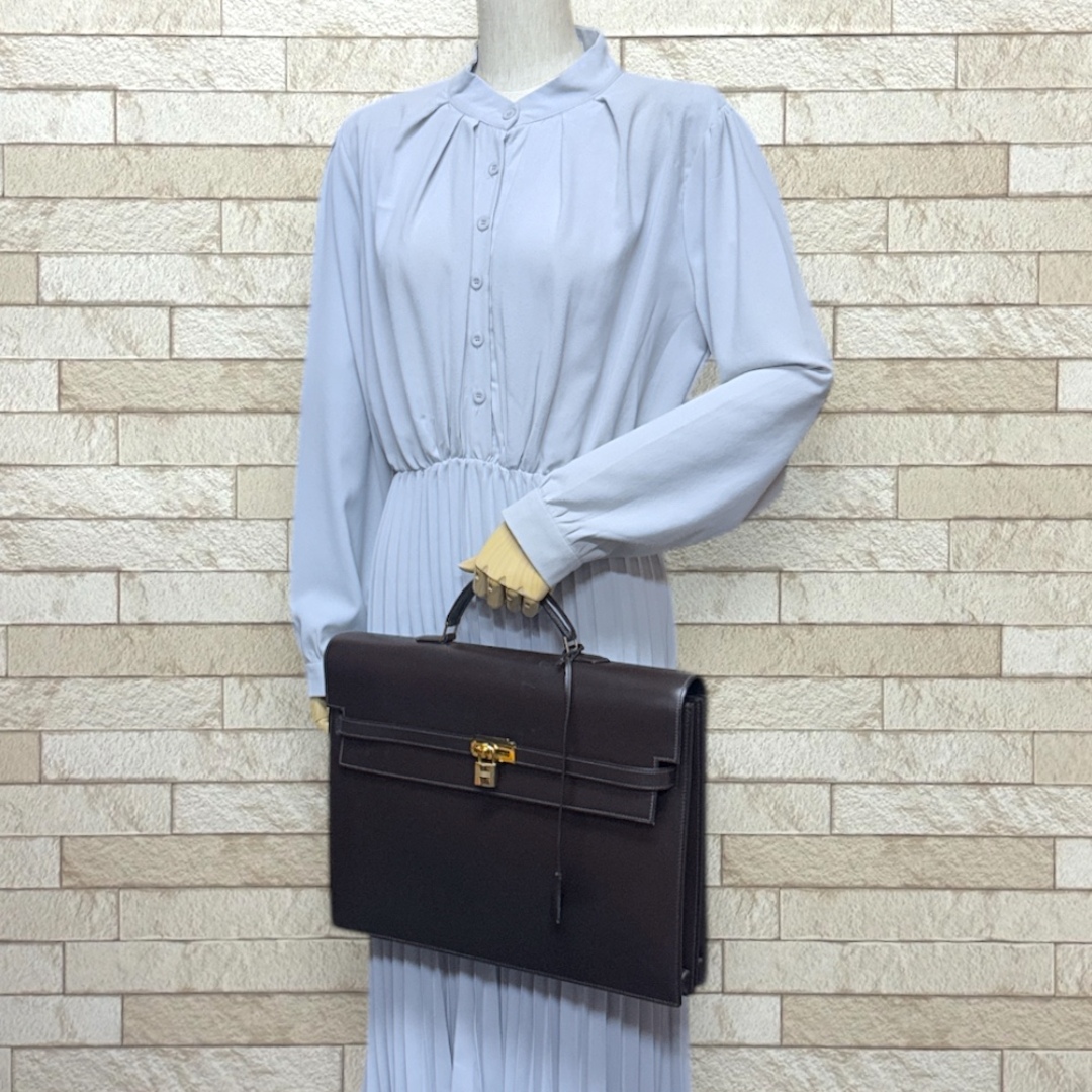 HERMES - エルメス ケリーデペッシュ38 ビジネスバッグ ボックス HERMES - エルメス ケリーデペッシュ38 ビジネスバッグ ボックス