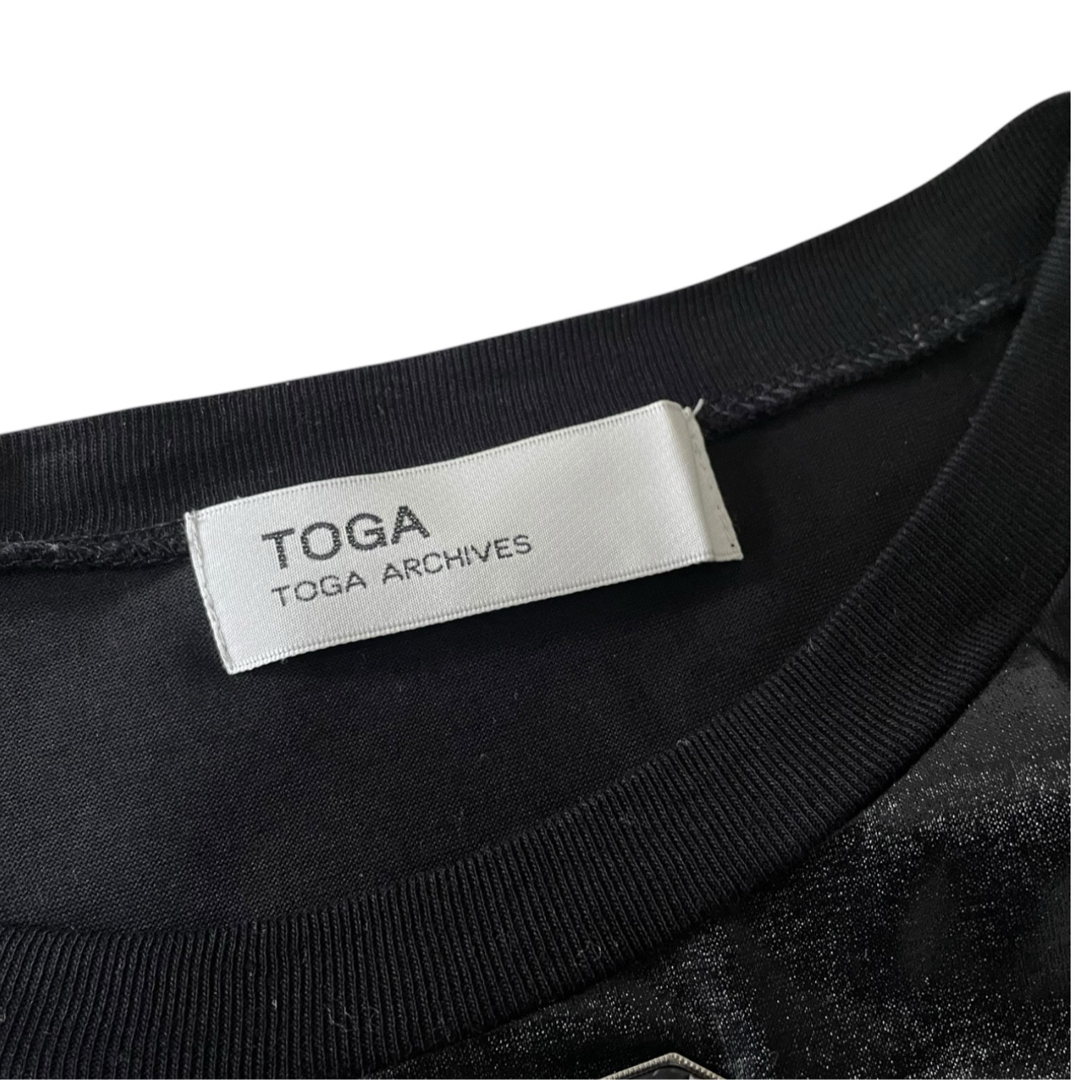 TOGA - TOGA ARCHIVES ストーン 立体裁断 Tシャツ ブラック 2 TOGA - TOGA ARCHIVES ストーン 立体裁断 Tシャツ ブラック 2